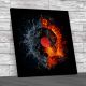 Flaming Water Vinyl Square Canvas Print Large Picture Wall Art