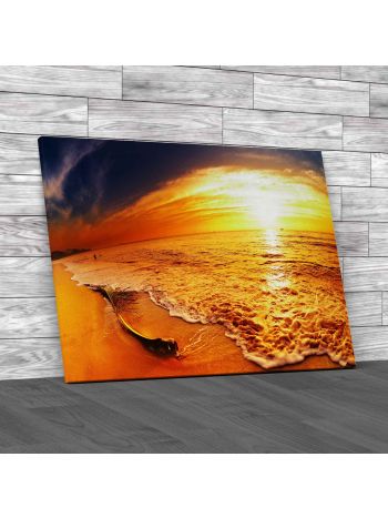 Calm Beach And Sea Canvas Print Large Picture Wall Art