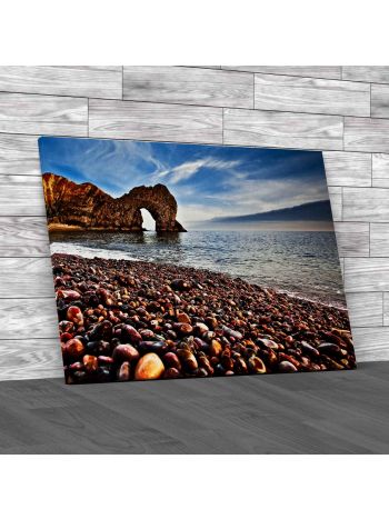 Durdle Door Pebble Beach Canvas Print Large Picture Wall Art