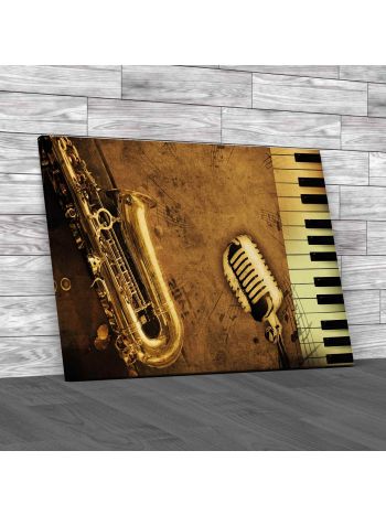 Saxophone Music Piano Canvas Print Large Picture Wall Art