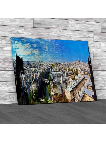 Paris Panorama Canvas Print Large Picture Wall Art