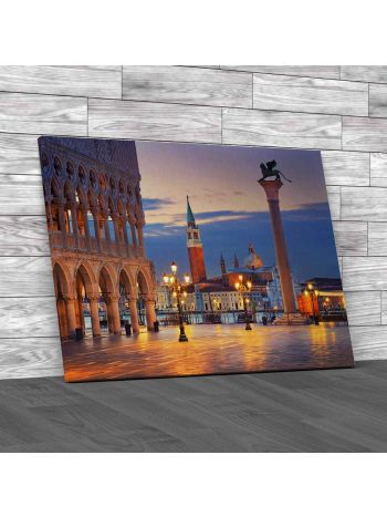 St Marks Square In Venice During Sunrise Canvas Print Large Picture Wall Art