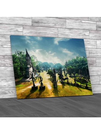 Wat Xieng Khuan Buddha Park Canvas Print Large Picture Wall Art