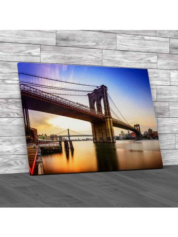 Brooklyn Bridge At Dawn Canvas Print Large Picture Wall Art