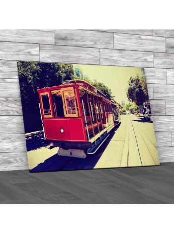 San Francisco Hyde Street Cable Car Lr Canvas Print Large Picture Wall Art