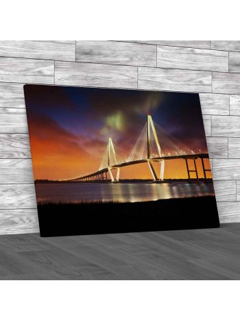 Arthur Ravenel Jr Cooper River Suspension Bridge Charleston Canvas Print Large Picture Wall Art