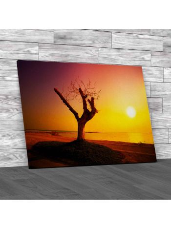 Dead Sea Shore At Sunrise Canvas Print Large Picture Wall Art