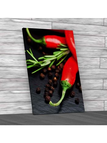 Kitchen Chili And Pepper Canvas Print Large Picture Wall Art